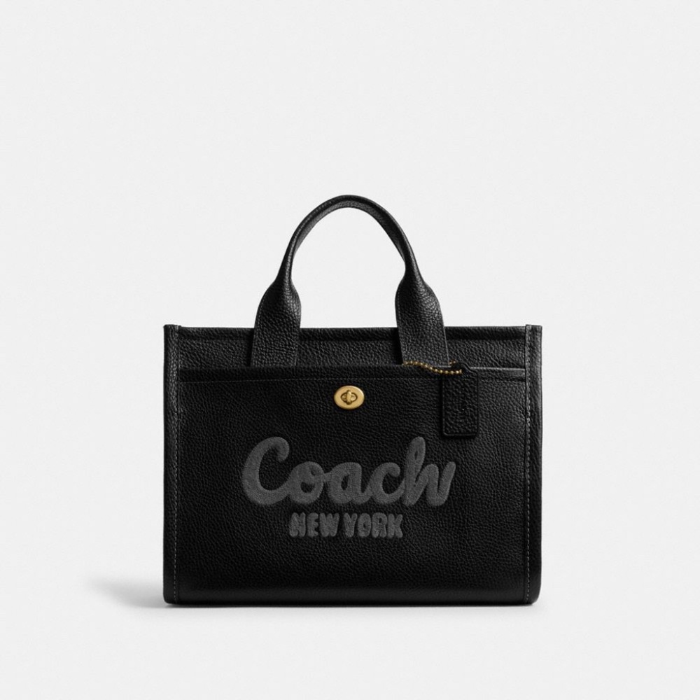Coach Cargo Tote Bag Black Leather